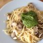 Pesto y Hongos rostizados 